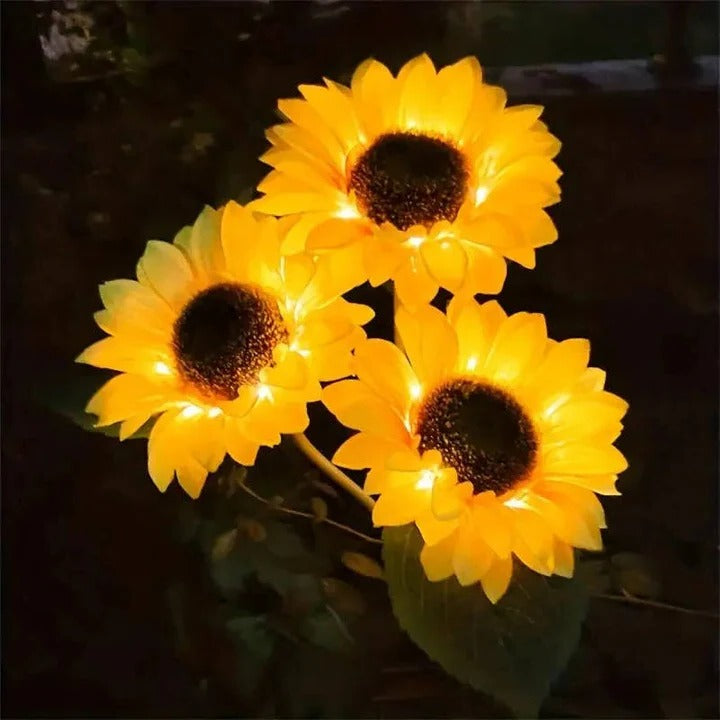Sonnenblumen-Design Solar LED Leuchte mit flexiblen Blütenblättern