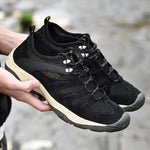 Damen Wanderschuhe mit Leder-Mesh-Obermaterial für Outdoor-Aktivitäten
