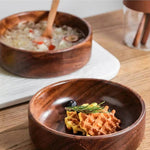 Runde Servierschalen aus Nussbaumholz, 2er Set