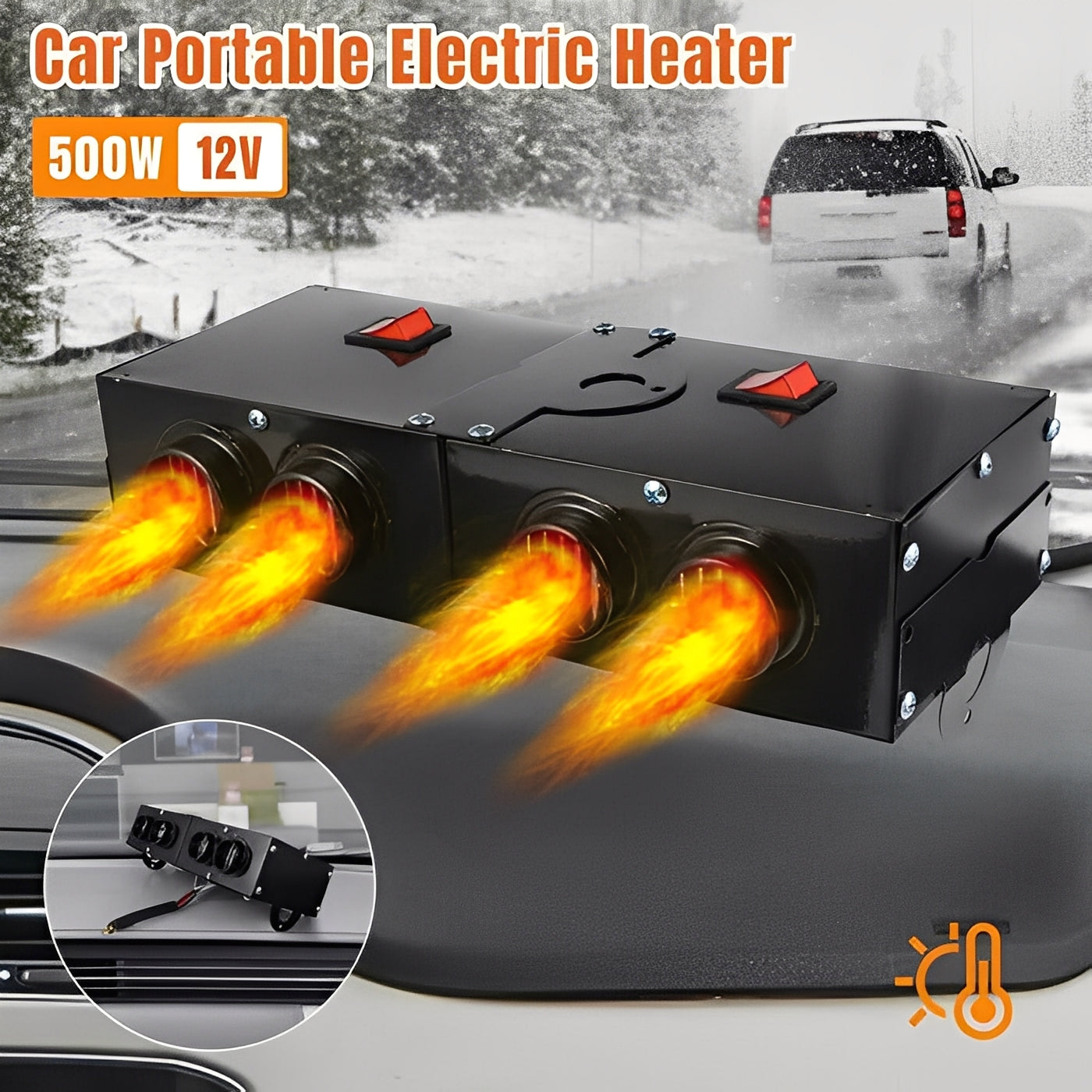 Kraftvoller 500W Autoheizlüfter mit Luftauslässen