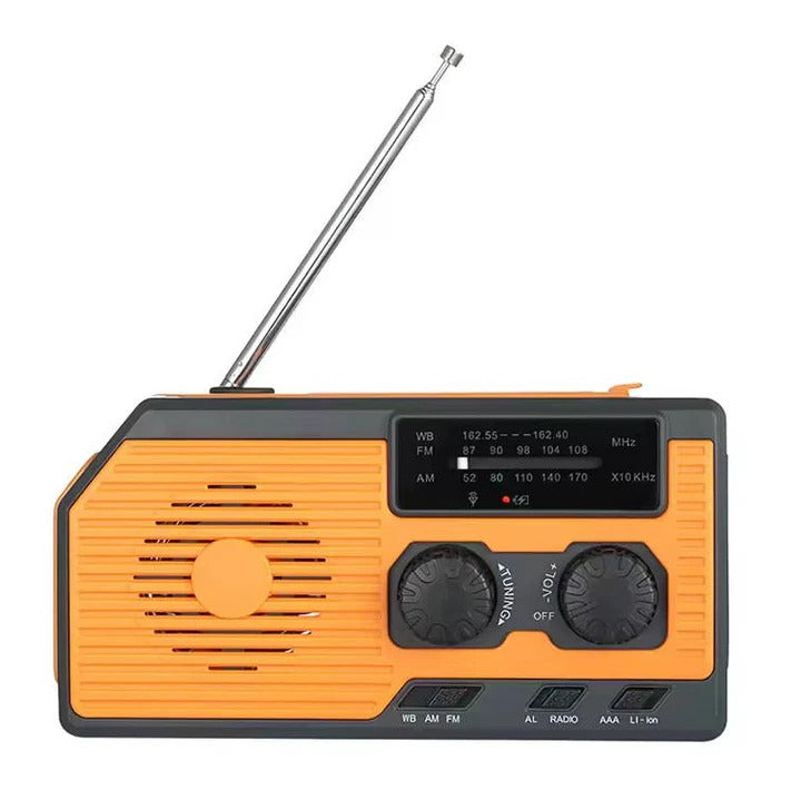 Solar- und Handkurbelradio mit 5000mAh Powerbank