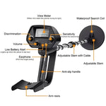 Metallsucher mit LCD-Anzeige und verstellbarem Griff