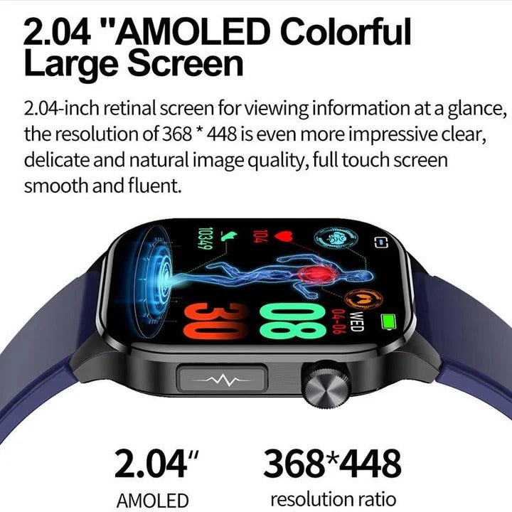 Intelligente Armbanduhr mit AMOLED-Display, Bluetooth und Aktivitätsverfolgung