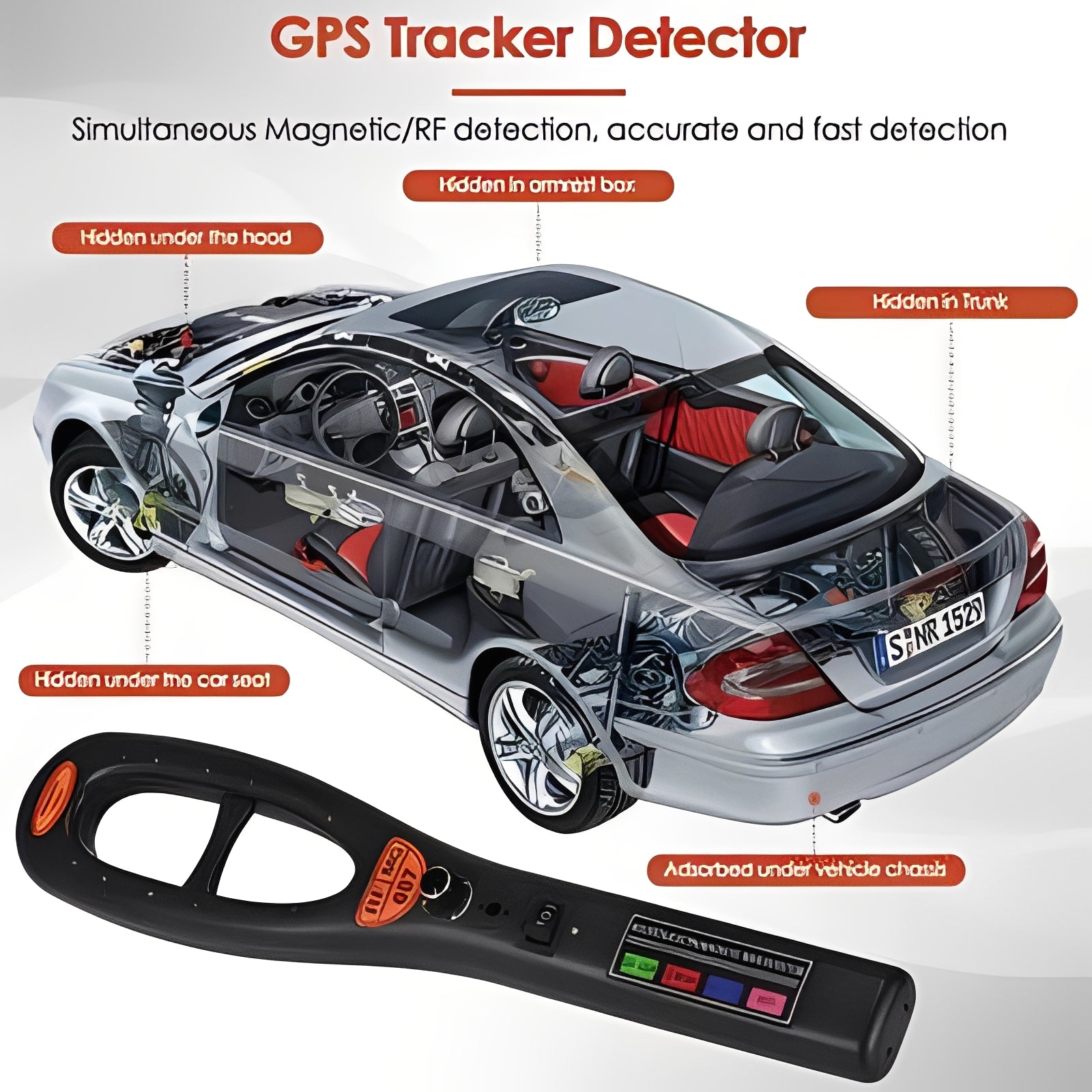 RF-Signal-Scanner mit wiederaufladbarem Akku