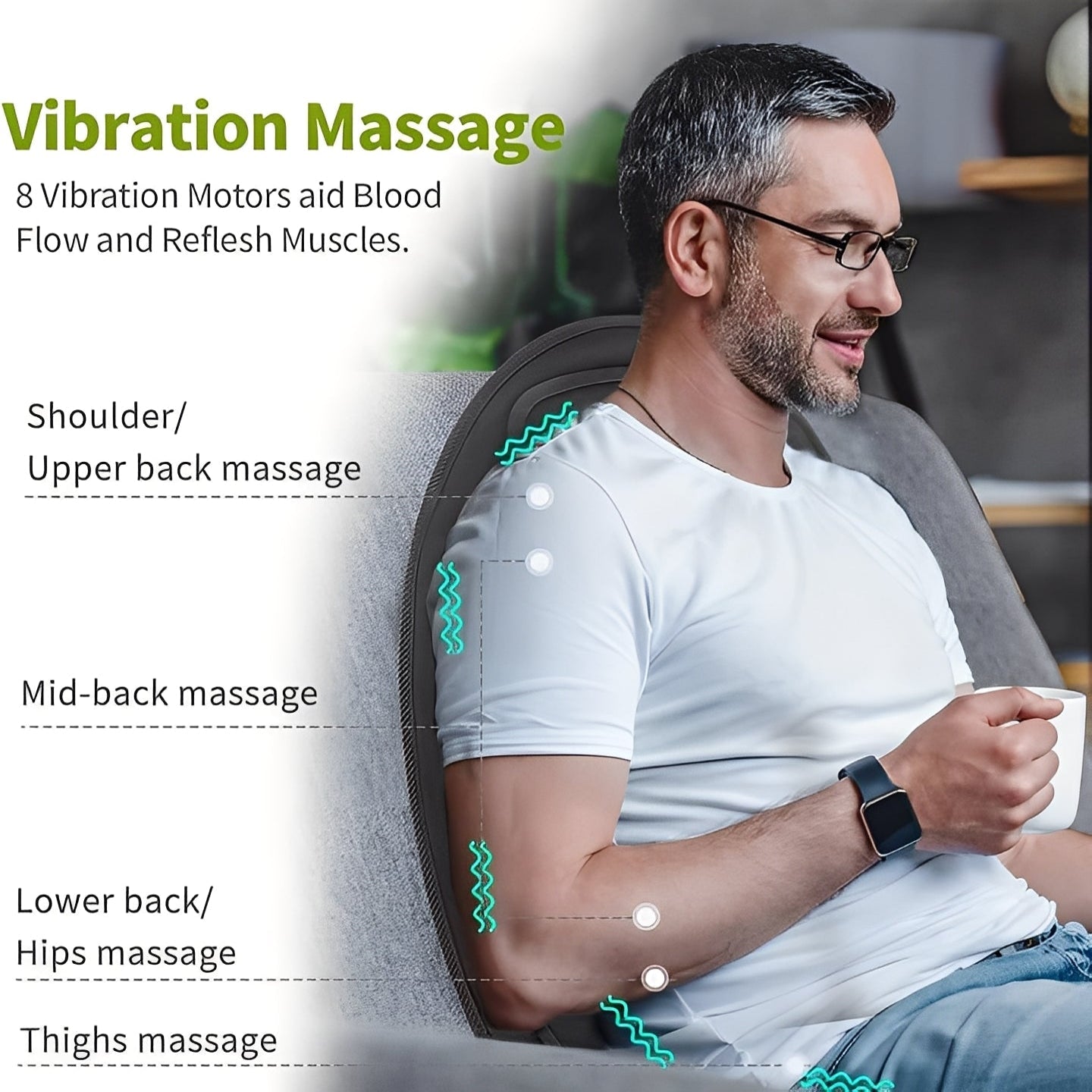 Faltbares Heizkissen für gezielte Massage mit separater Wärmefunktion