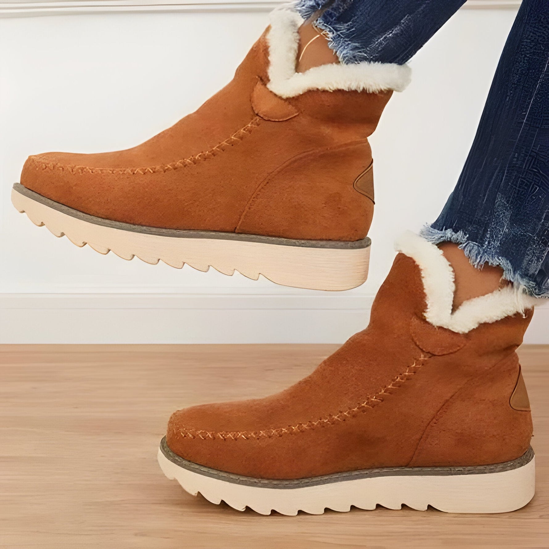 Elegante Stiefeletten mit Futter aus Kunstfell und Slip-On Design