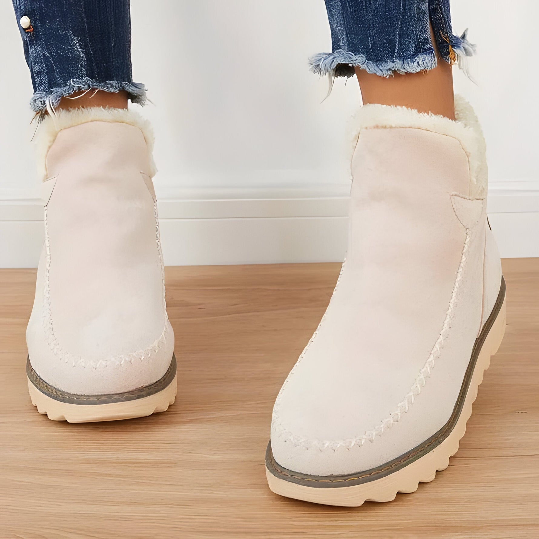 Elegante Stiefeletten mit Futter aus Kunstfell und Slip-On Design