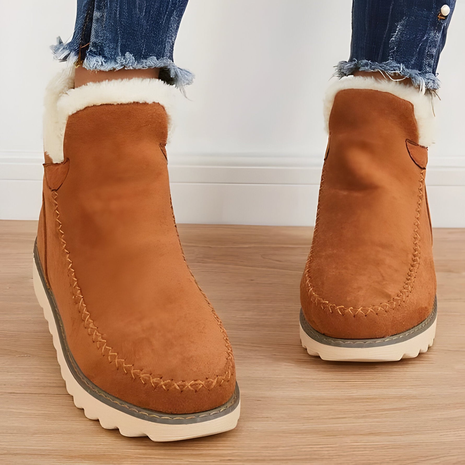 Elegante Stiefeletten mit Futter aus Kunstfell und Slip-On Design