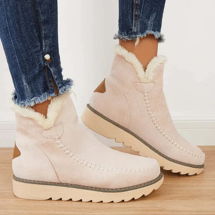 Elegante Stiefeletten mit Futter aus Kunstfell und Slip-On Design