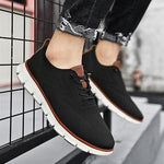 Bequeme Freizeitschuhe mit breiter Zehenbox und gestricktem Obermaterial