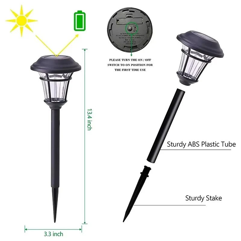 Solarbetriebene LED Gartenlichter für Außenbereiche, 4er Set