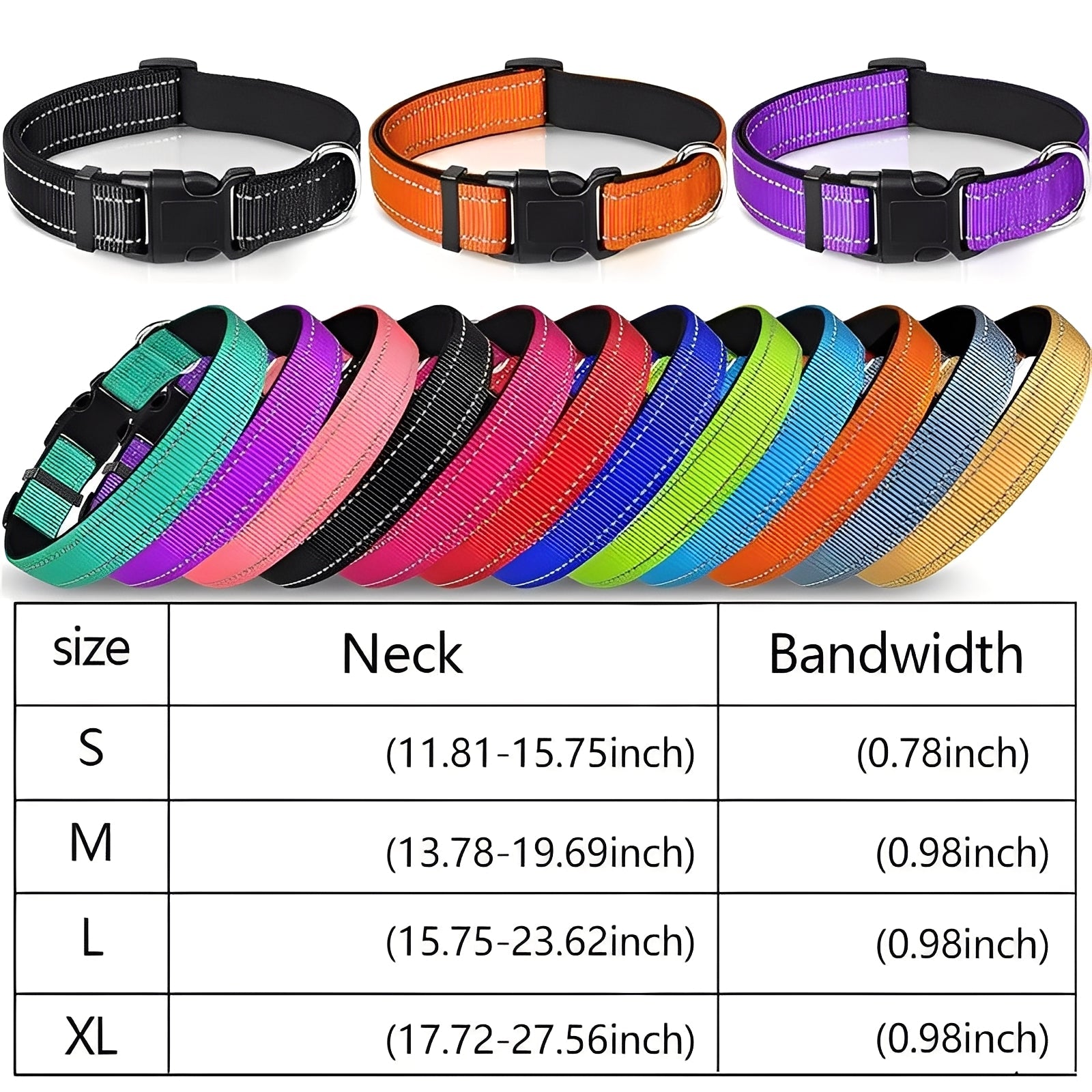 Verstellbarer Nylon-Hundehalsband mit Sicherheitsverschluss