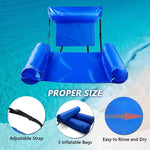 Auftriebsgestützte Wasserliege mit Rückenlehne für Pool und Strand