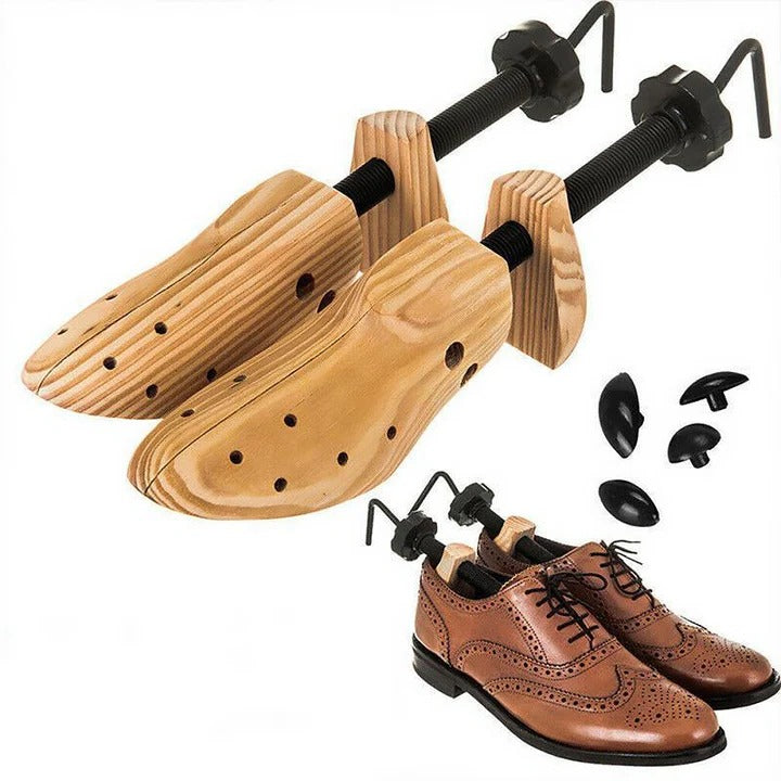 Verstellbare Holzschuhspanner für optimale Schuhpflege