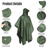 Leichter Regenponcho mit Kapuze und Aufbewahrungstasche