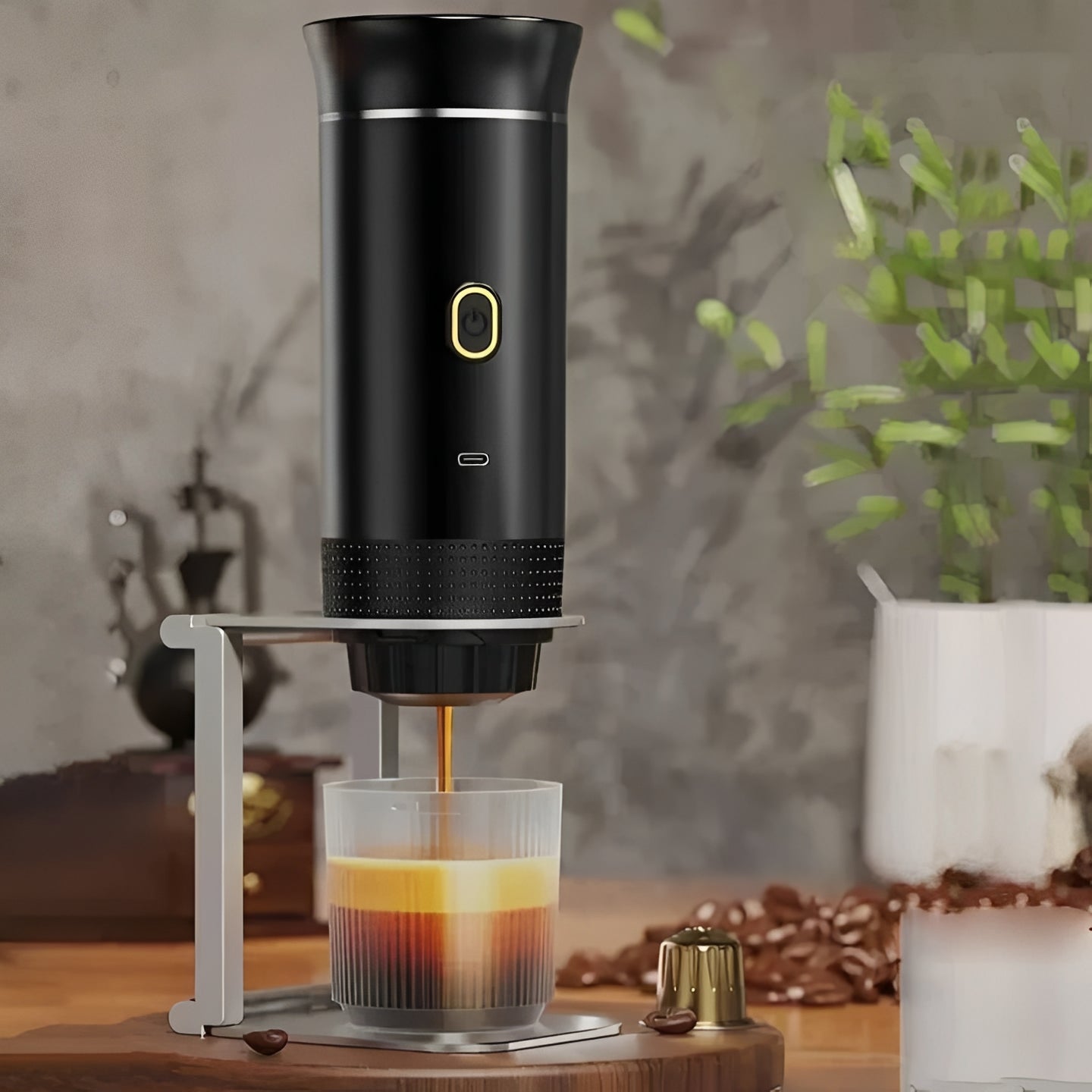 Kompakte USB-Kaffeemaschine mit 3 Brühmodi