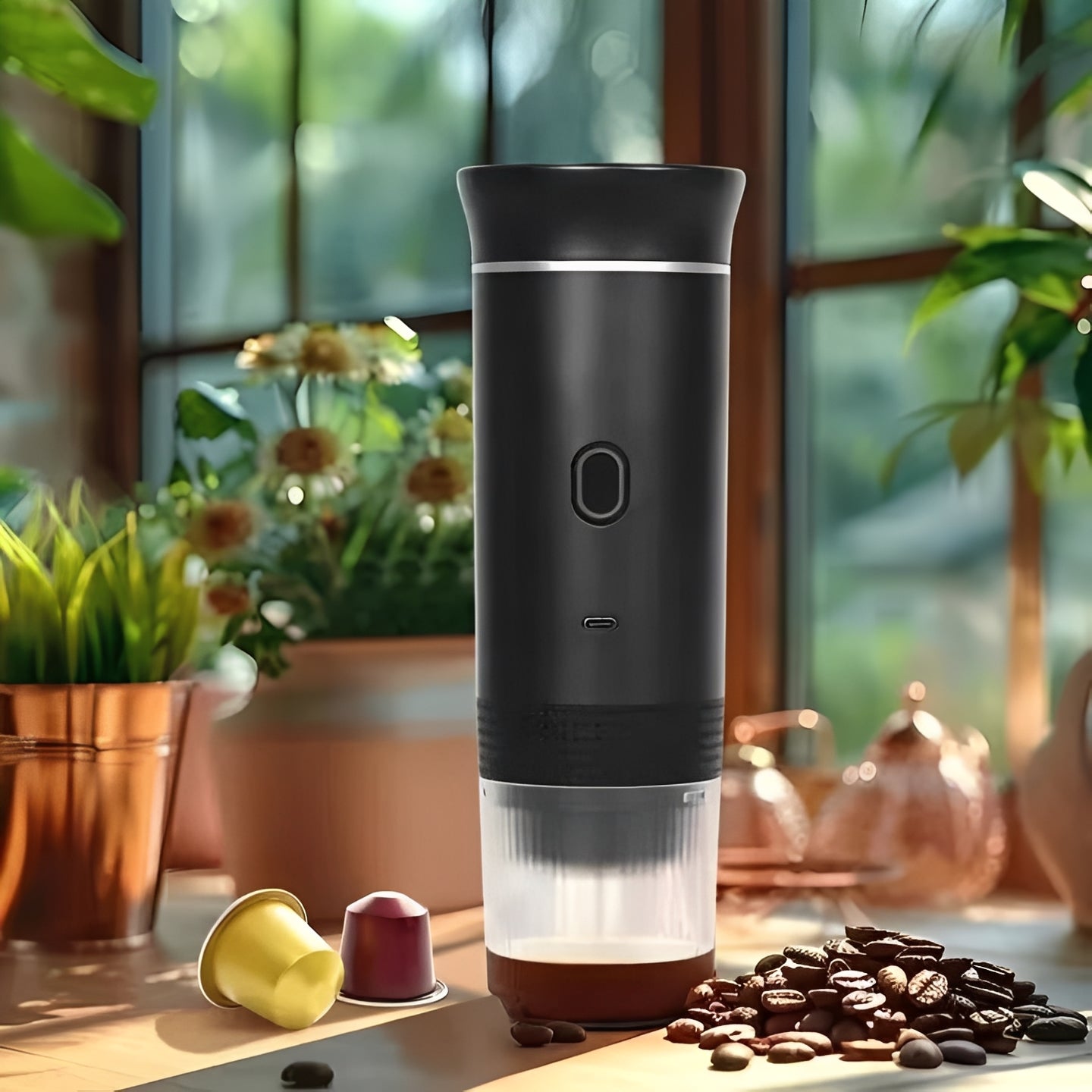 Kompakte USB-Kaffeemaschine mit 3 Brüheinstellungen