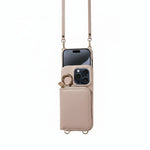 Elegante Ledertasche für iPhone mit Kartenfächern und Reißverschluss
