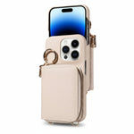Elegante Ledertasche für iPhone mit Kartenfächern und Reißverschluss