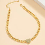 Eleganter Herz-Anhänger Choker mit kubanischer Kette