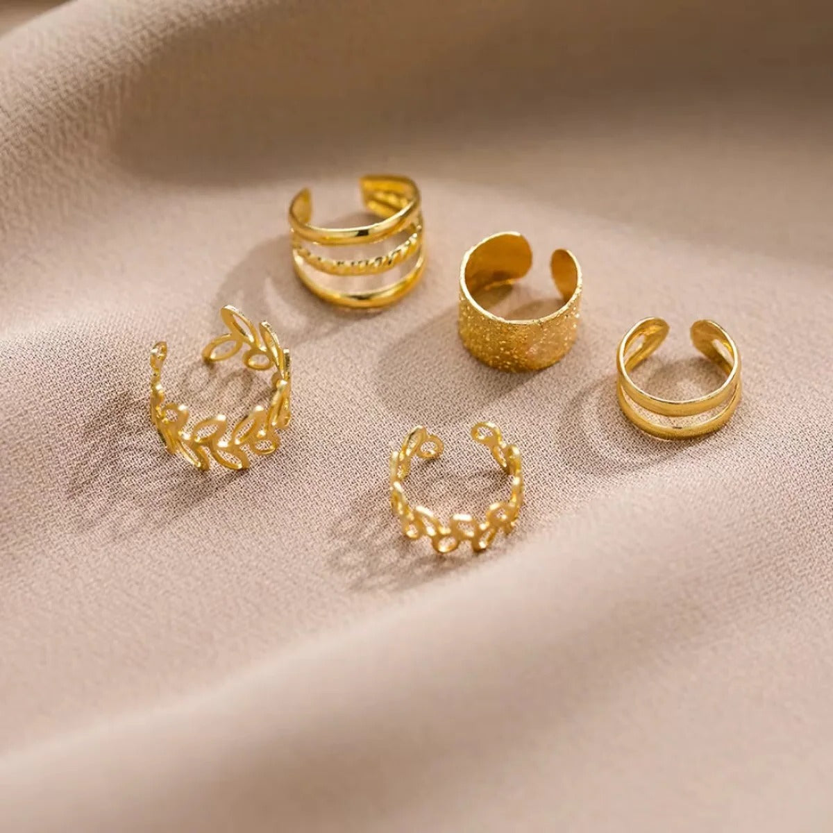 Modisches Ohr-Cuff-Set im Blattdesign für Damen