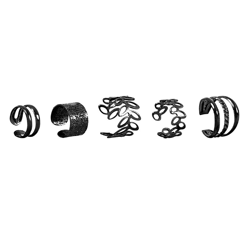Modisches Ohr-Cuff-Set im Blattdesign für Damen
