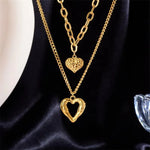 Damen Choker-Halskette mit Herz-Anhänger und kubanischer Gliederkette
