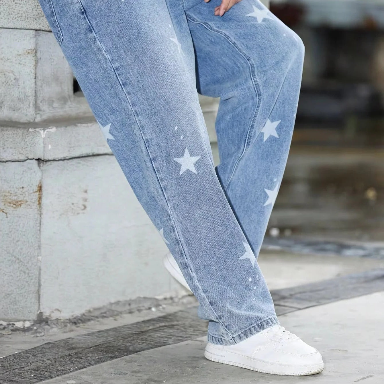 Lässige Herrenjeans mit weitem Bein für jeden Anlass