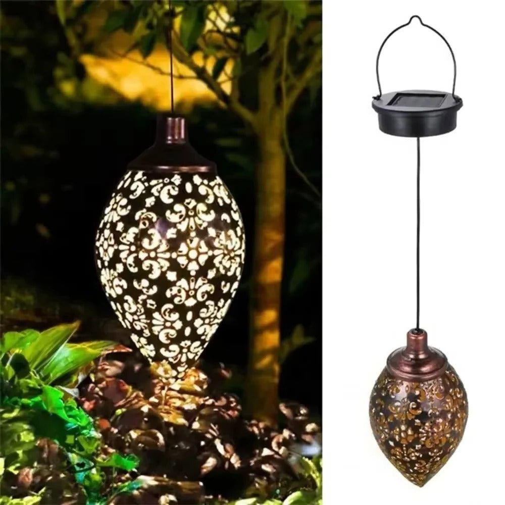 Solarbetriebene Tropfenlampe für stilvolle Gartenbeleuchtung