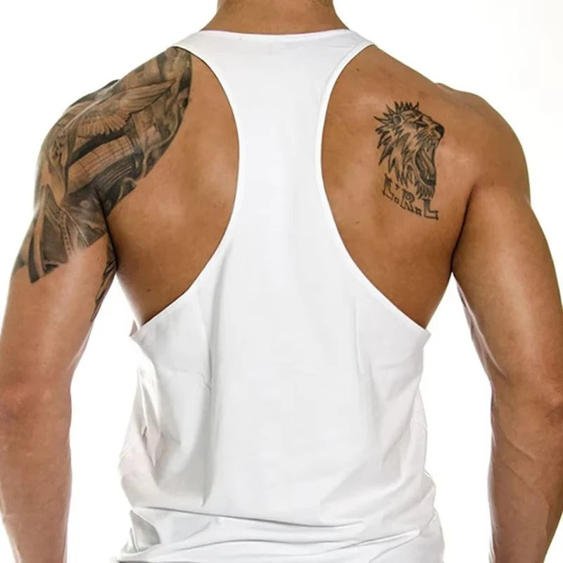 Herren Tanktop aus Baumwolle mit Y-Rücken für Fitness
