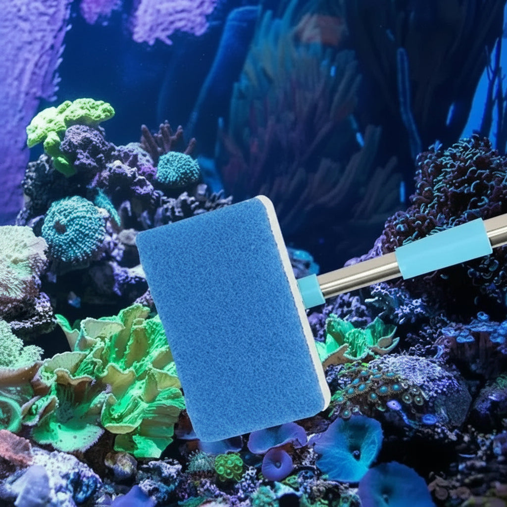 Verlängerbarer Algenreiniger für Aquarien mit 180-Grad-Schwamm