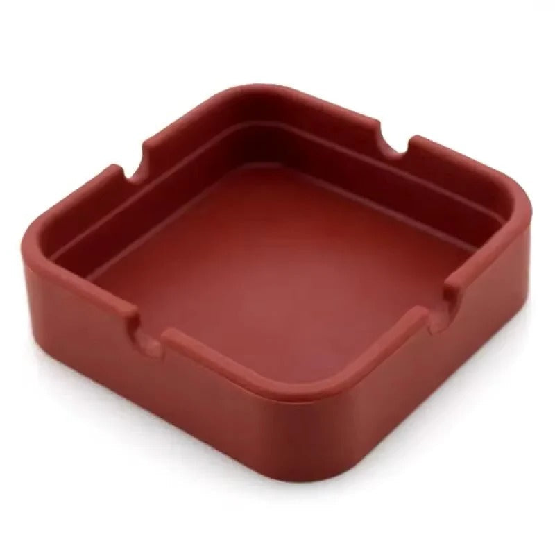 Eckiger Silikon-Aschenbecher mit Tragetasche