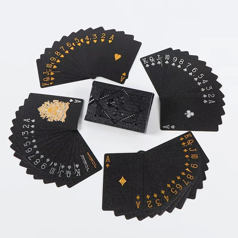 Elegantes Spielkarten-Set in Schwarz und Gold für jeden Anlass