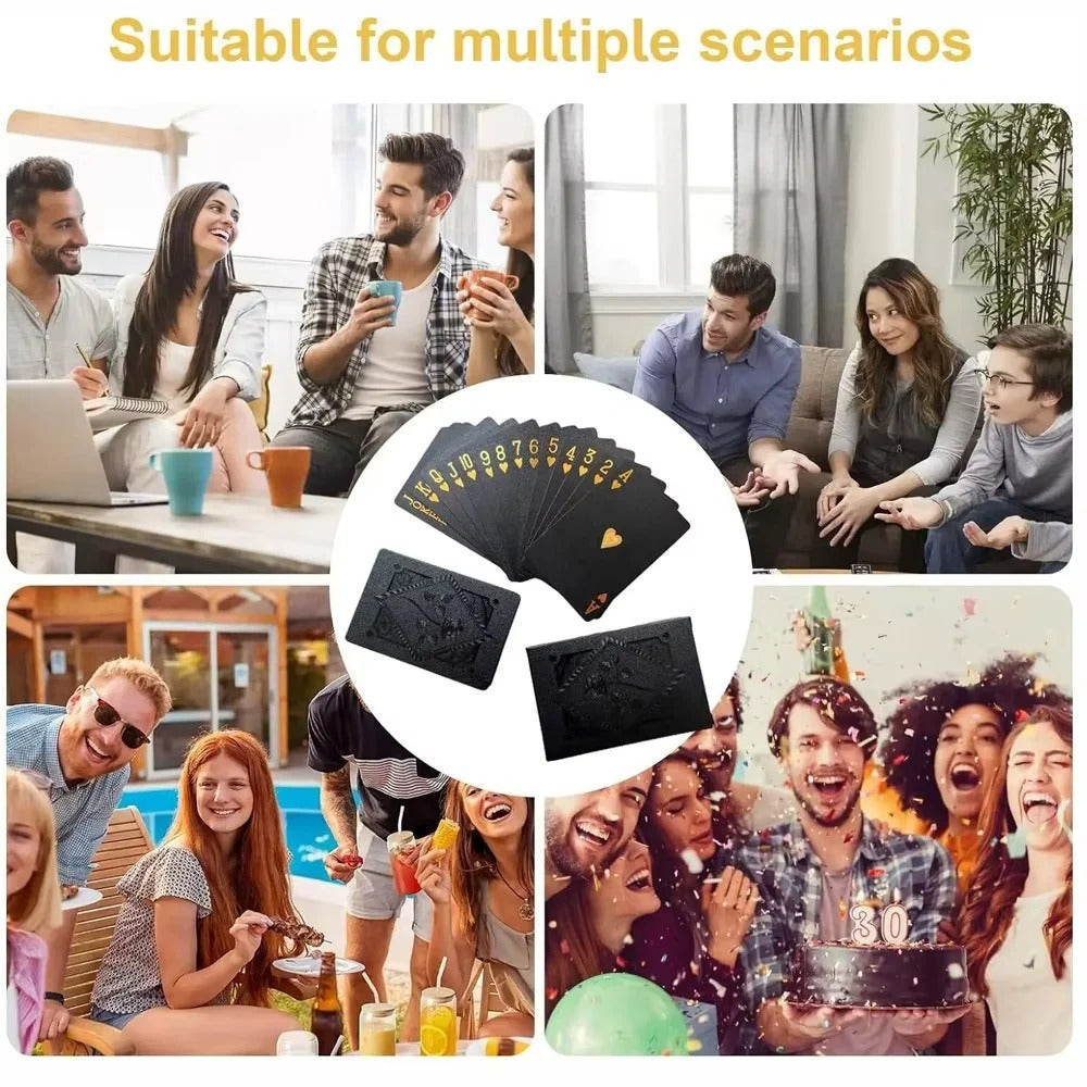 Elegantes Spielkarten-Set in Schwarz und Gold für jeden Anlass