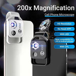 Tragbare 200-fach Smartphone Mikroskoplinse mit Universalhalterung