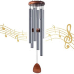 Harmonische Windspiele mit Aluminiumrohren und Holzdetails