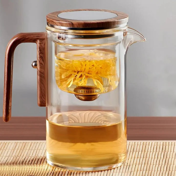 Elegante Teekanne mit Wassertrennung und Abnehmbarem Sieb