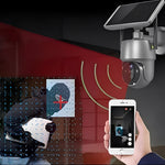 Solarbetriebene Außenkamera mit Bewegungsmelder und Audio