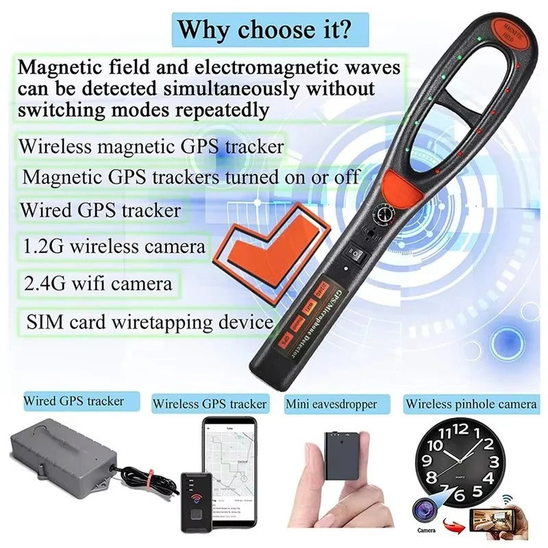 Tragbarer Scanner für RF-Signale und Magnetfelder