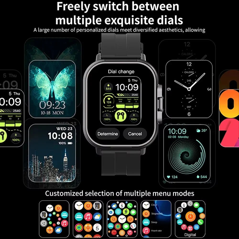 Smartwatch mit Integrierten TWS-Ohrhörern und 2-Zoll-Display