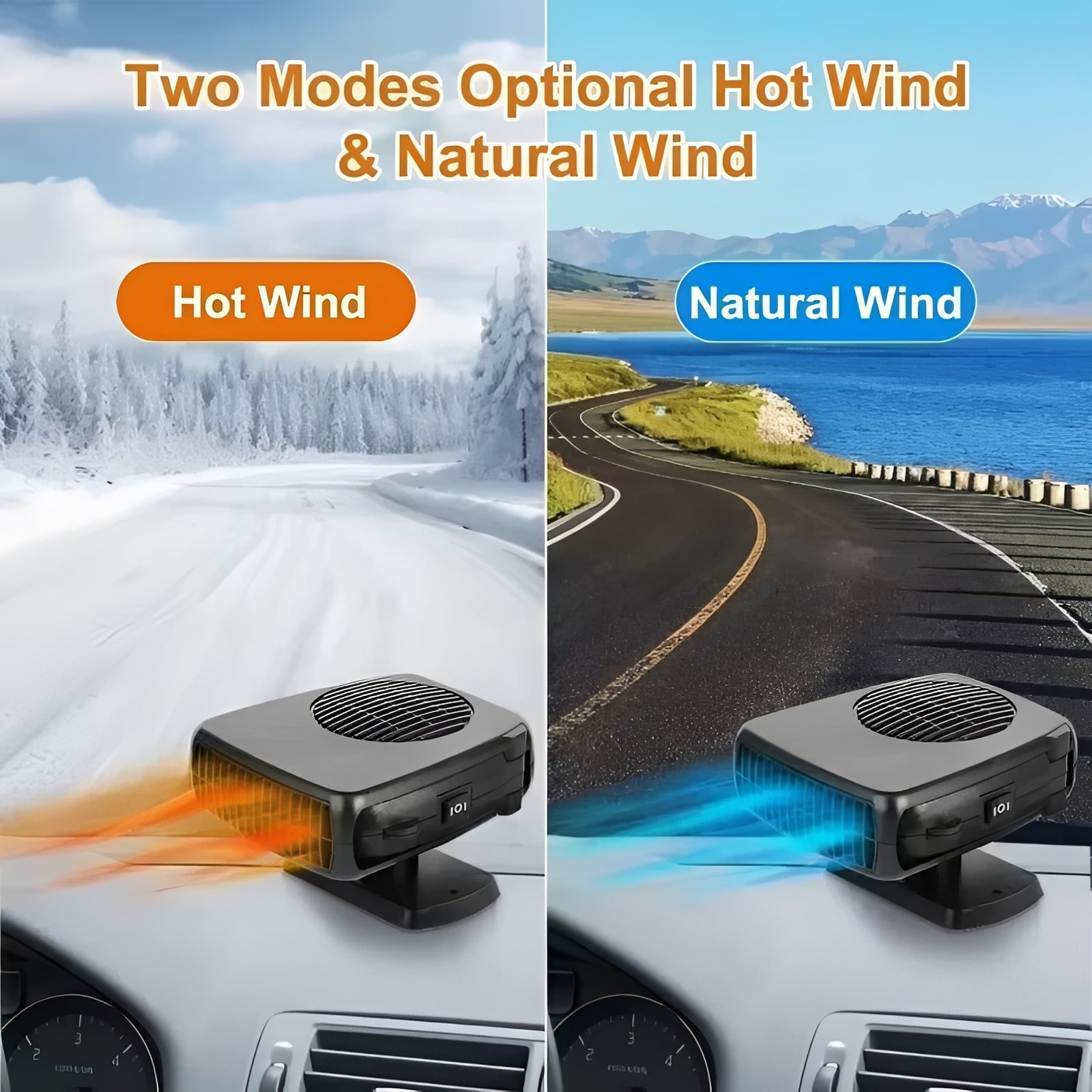 Kompakter Heiz- und Ventilator für Ihr Auto