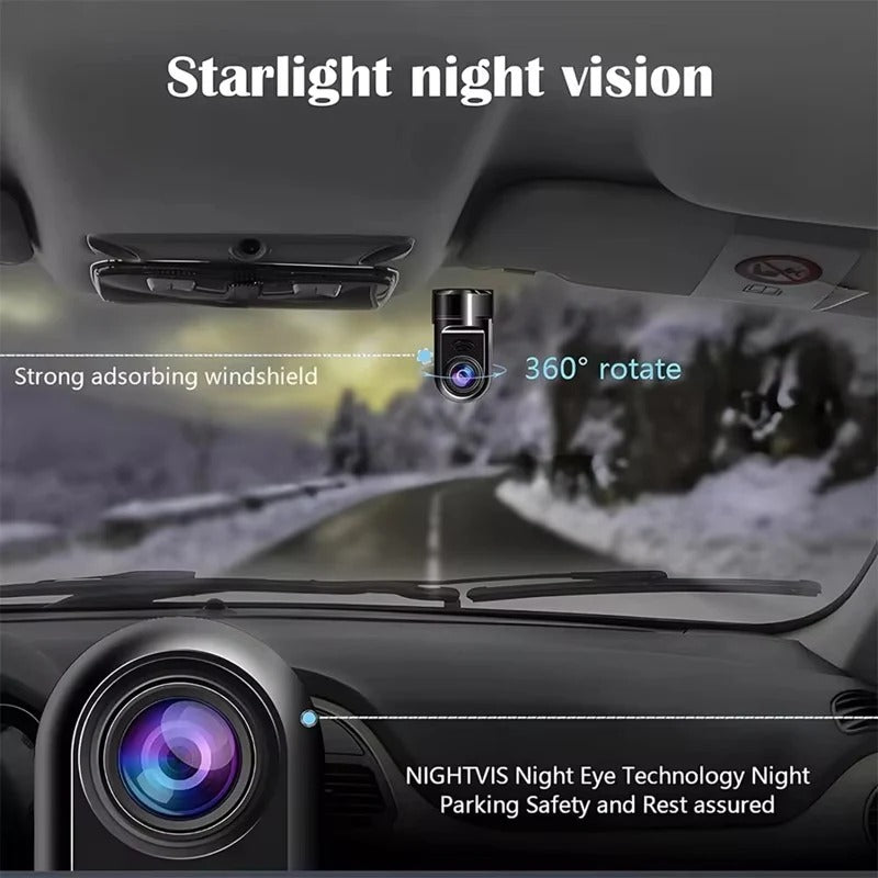 Kompakte 1080P Dashcam mit drehbarem Objektiv und Nachtsichtfunktion