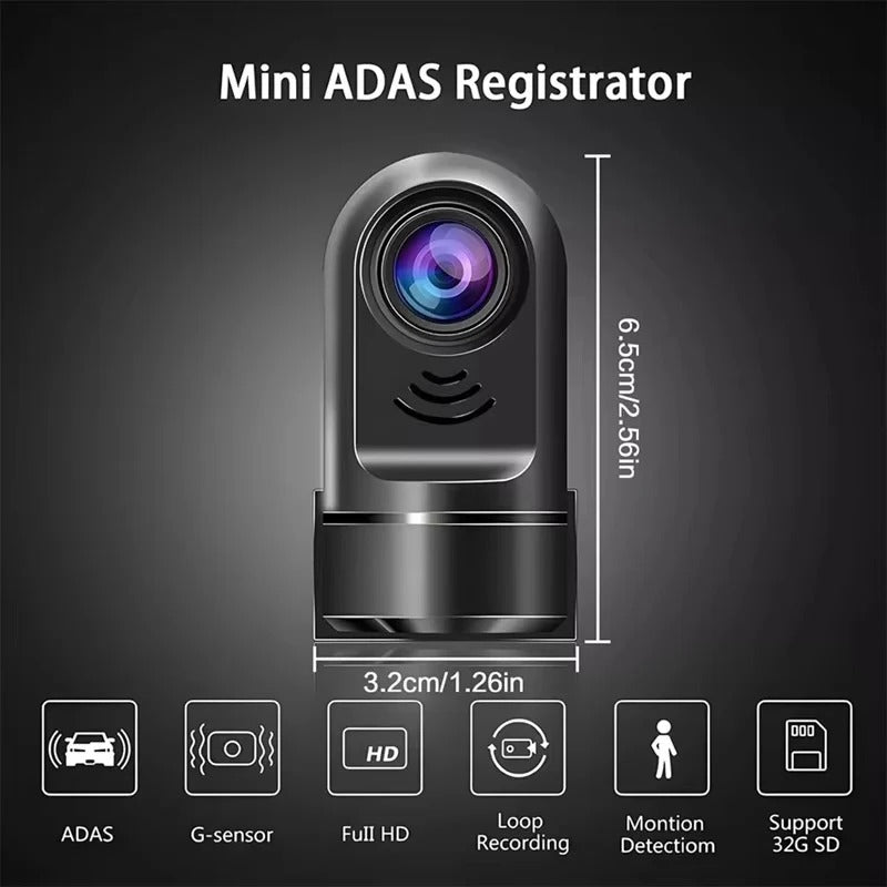 Kompakte 1080P Dashcam mit drehbarem Objektiv und Nachtsichtfunktion