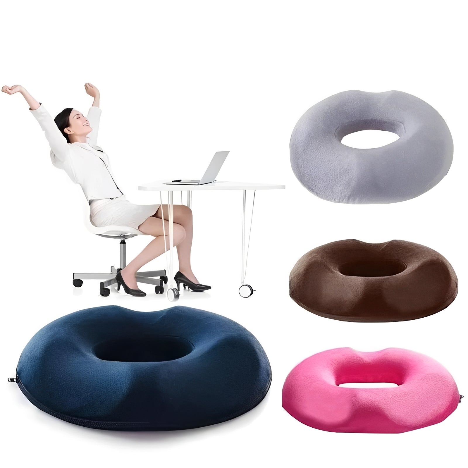 Bequemer Sitzkissen mit Memory-Schaum im Donut-Design