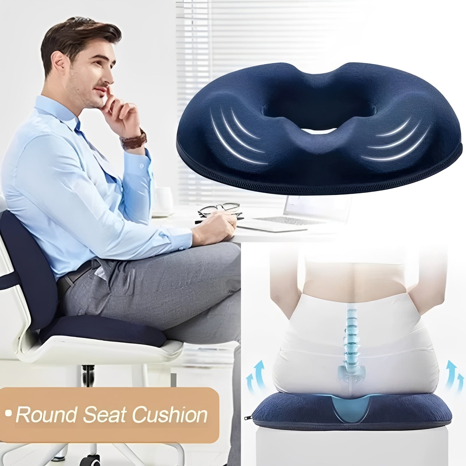 Tragbares Sitzkissen mit Memory-Schaum in Donutform