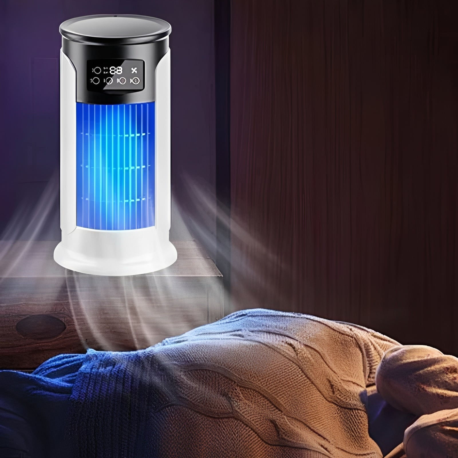Kompakter Verdunstungsventilator mit 300 ml Wassertank