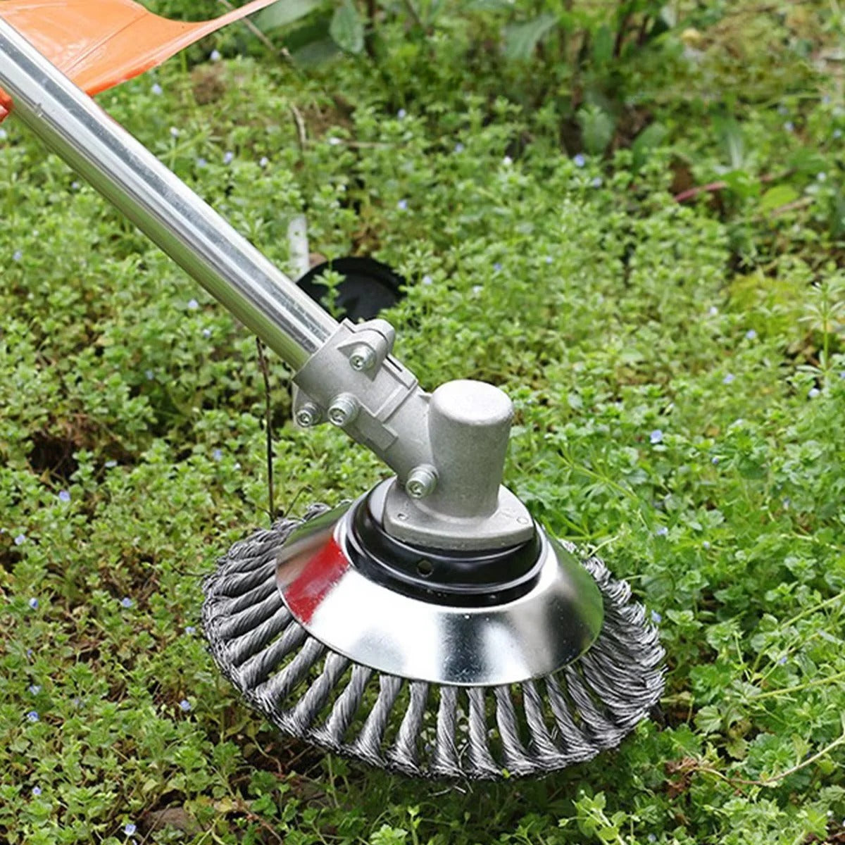 Robuster Drahtbürstenaufsatz für Rasenmäher