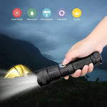USB-Wiederaufladbare LED-Taschenlampe mit verstellbarem Strahl