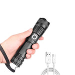 Wiederaufladbare LED-Taschenlampe mit Einstellbarem Strahl