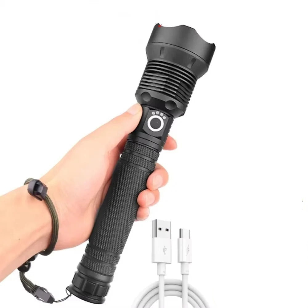 Wiederaufladbare LED-Taschenlampe mit Einstellbarem Strahl